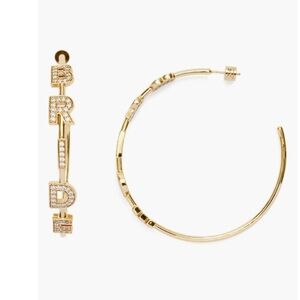 Kleinfeld New York Crystal Bride Hoop Earrings New In Box